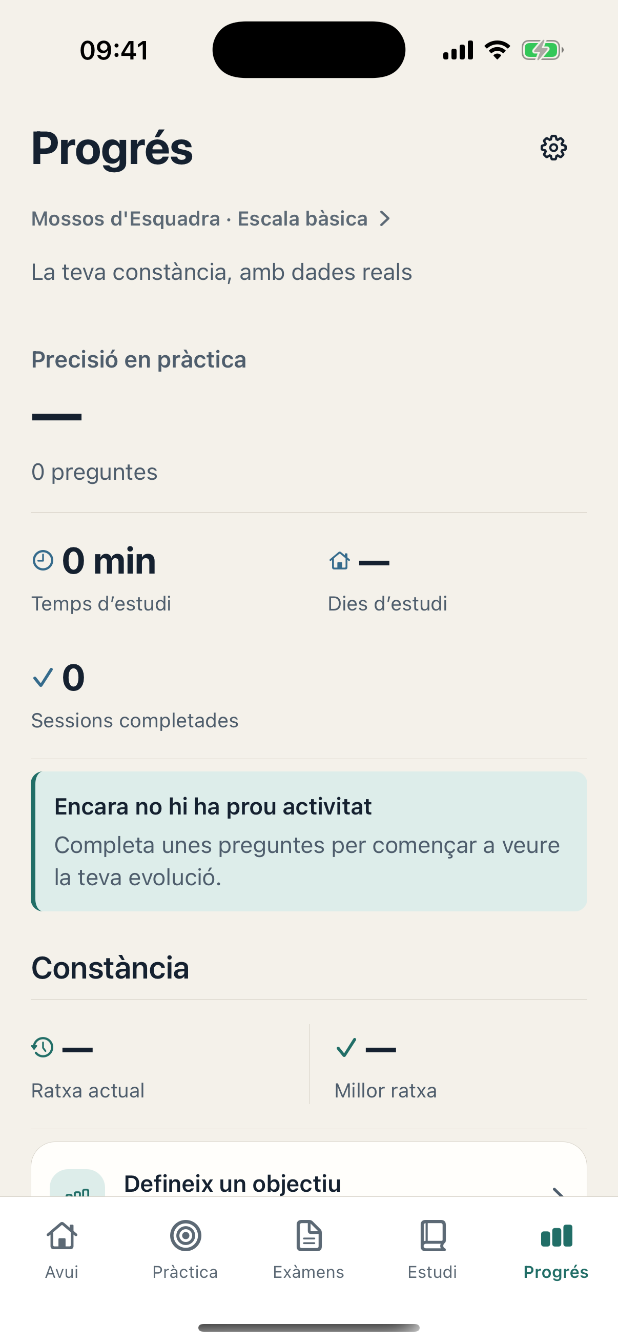 Pantalla Progrés d'OpoCentro